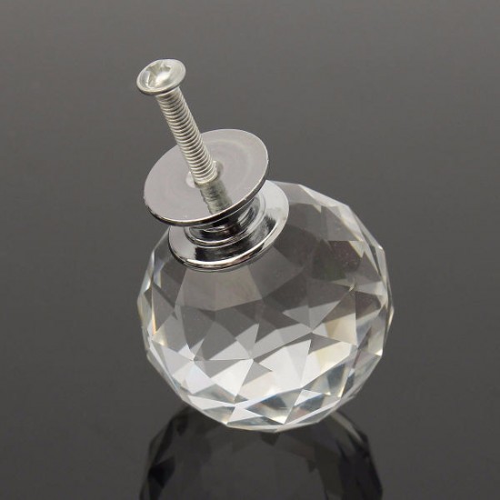 16Pcs 40MM Clear Crystal Glass Handle Knobs for Door Drawer Cabinet Furniture