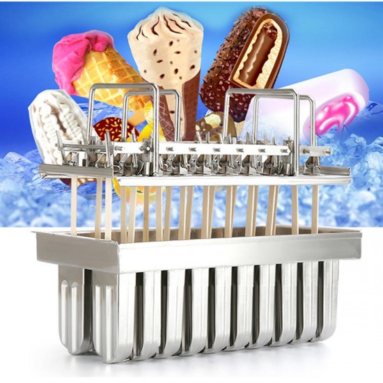 20Pcs Stainless Steel Molds Frozen Ice Cream Pop Popsicle Holder Maker +Sticks Mould 20Pcs Stainless Steel Molds Frozen Ice Cream Pop Popsicle Holder Maker +Sticks Mould