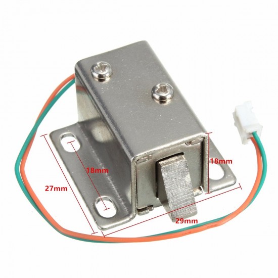 12V DC 0.43A Cabinet Drawer Electric Door Lock Assembly Solenoid Lock 27x29x18mm