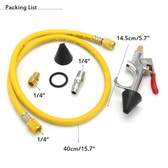 1000 mL A/C Flush Gun Canister Clean Tool Kit Hose For R134a R12 R22 R410a R404a