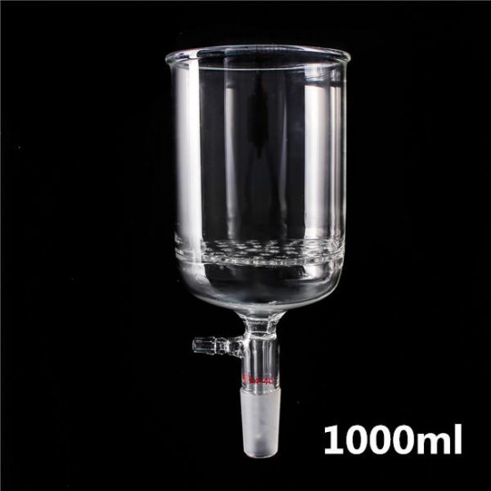 1000ml 24/40 Glass Buchner Funnel 90 mm Pore Plate Lab Glassware