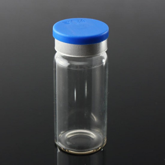 100Pcs 10ML Clear Glass Bottle with Stopper Flip Off Seals Aluminum Blue Caps