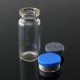 100Pcs 10ML Clear Glass Bottle with Stopper Flip Off Seals Aluminum Blue Caps