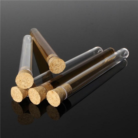 10/30pcs 150 x 16mm 20ml Transparent PP Test Tubes With Cork Stopper