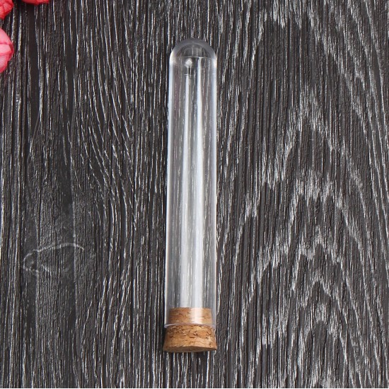 10Pcs 18*100mm Plastic Glass Test Tube With Cork Stopper Medical Lab Supplies