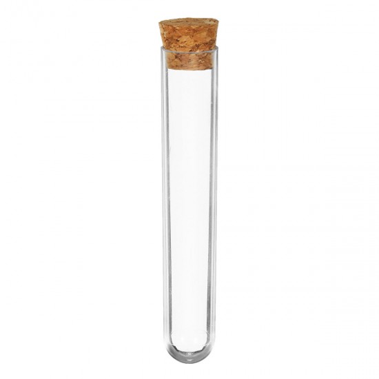 10Pcs 18*100mm Plastic Glass Test Tube With Cork Stopper Medical Lab Supplies