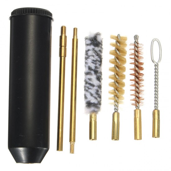Pocket Size 9mm Professional Gun Cleaning Tools Brush Rod Kit 7Pcs Set