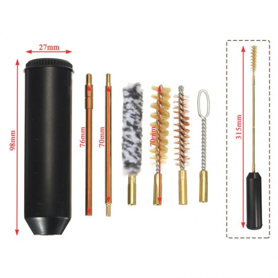 Pocket Size 9mm Professional Gun Cleaning Tools Brush Rod Kit 7Pcs Set Pocket Size 9mm Professional Gun Cleaning Tools Brush Rod Kit 7Pcs Set