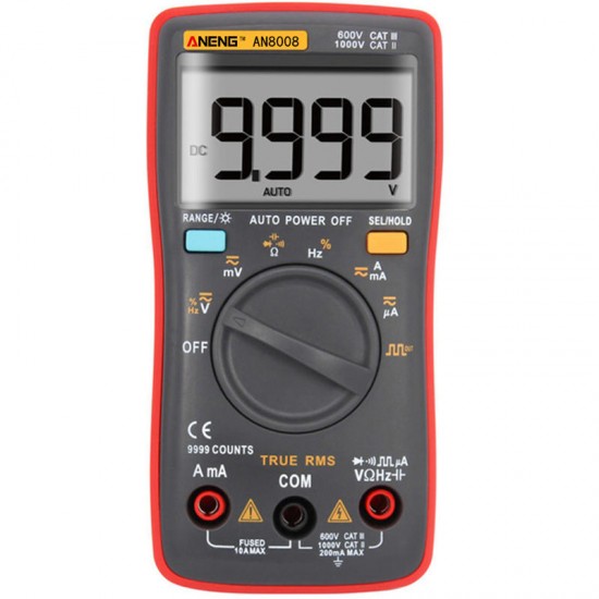ANENG AN8008 True RMS Wave Output Digital Multimeter 9999 Counts Backlight AC DC Current Voltage Resistance Frequency Capacitance Square Wave Output