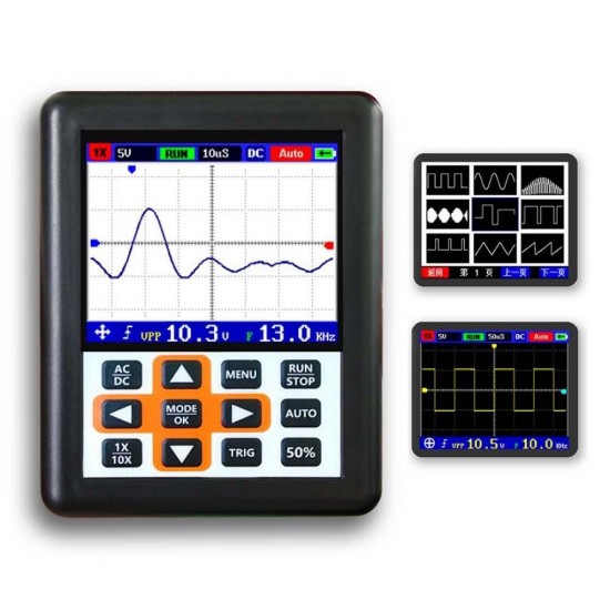 DSO338 Handheld Oscilloscope 30MHz Bandwidth 200M Sampling Rate 2.4 Inch IPS Screen 320*240 Resolution Technology Built-in 64M Storage  Built-in 3000mah Lithium Battery