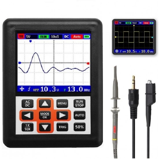 DSO338 Handheld Oscilloscope 30MHz Bandwidth 200M Sampling Rate 2.4 Inch IPS Screen 320*240 Resolution Technology Built-in 64M Storage  Built-in 3000mah Lithium Battery