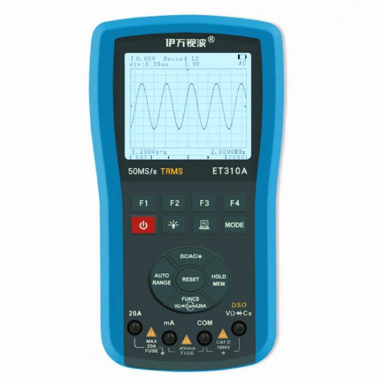 EONE ET310A 2 in 1 20MHz 80Msps Digital Handheld Storage Oscilloscope ScopeMeter True RMS Multimeter Automatic Measurement