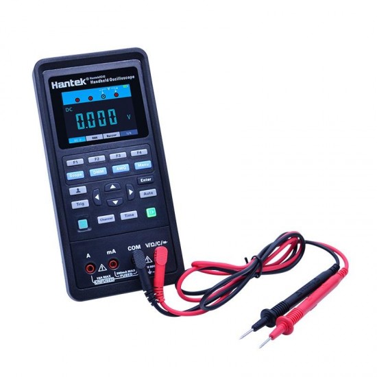 Hantek 3in1 Digital Oscilloscope+Waveform Generator+Multimeter Portable USB 2 Channels 40mhz 70mhz LCD Display Test Meter Tools Ultra-low Power Design With Large-capacity lithium Battery One-key AUTO