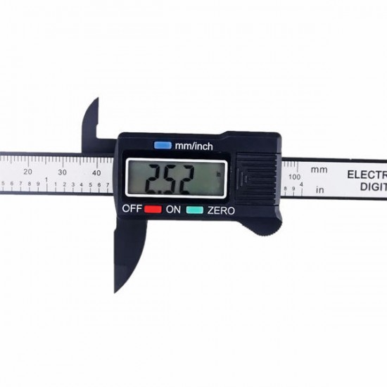 100mm 4inch LCD Digital Electronic Carbon Fiber Vernier Caliper Gauge Micrometer Ruler