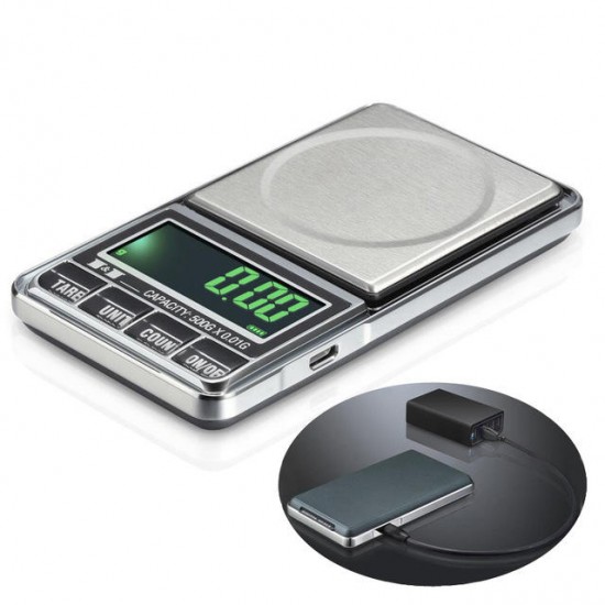 1000g 0.1g USB Digital Pocket Charging Scale Jewelry Scale Balance Weighing Scale g/oz/ozt/dwt/ct/t/gn