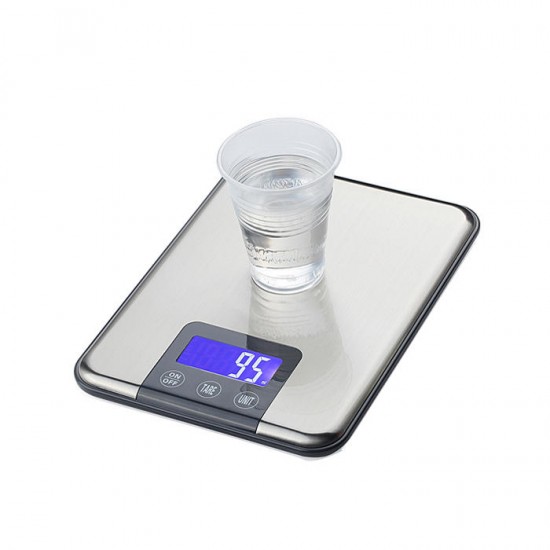 15KG 1g Slim Stainless Steel LCD Digital Weight Balance Scale Kitchen Food Diet G/KG/ML