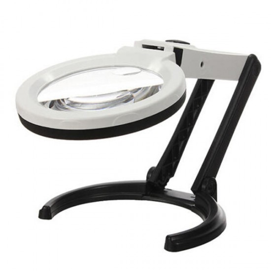 10 LED Lighting Desk Handheld Lamp With 1.8X 5X Magnifier