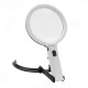 1.8X 5X Foldable Charge Handheld Illuminated Magnifier Plug-in Desk Magnifying Glass With 12 LED Lights