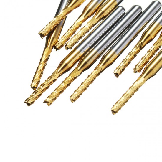 10pcs 1.5mm Tips 1/8 Inch Shank Carbide End Mill Engraving Bits for CNC PCB Rotary Burrs 10pcs 1.5mm Tips 1/8 Inch Shank Carbide End Mill Engraving Bits for CNC PCB Rotary Burrs