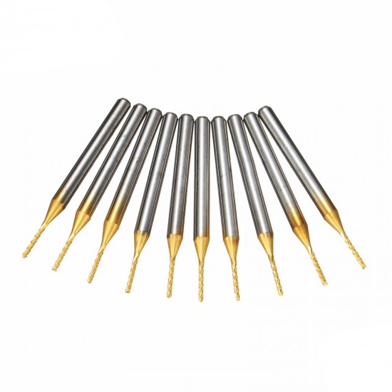 Drillpro DB-P4 10pcs 1.0mm Carbide PCB Bits 1/8 Inch Shank Titanium Coated End Mill Engraving Bits Drillpro DB-P4 10pcs 1.0mm Carbide PCB Bits 1/8 Inch Shank Titanium Coated End Mill Engraving Bits