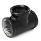 1/2 Inch 20mm Black Iron Pipe Threaded Tee Fitting Street Home Plumbing Connector
