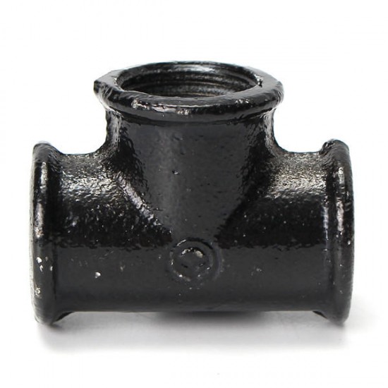 1/2 Inch 20mm Black Iron Pipe Threaded Tee Fitting Street Home Plumbing Connector