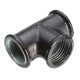 1/2 Inch 20mm Black Iron Pipe Threaded Tee Fitting Street Home Plumbing Connector