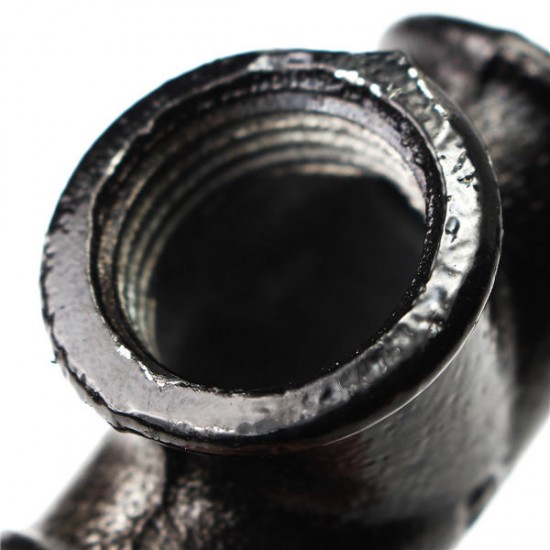 1/2 Inch 20mm Black Iron Pipe Threaded Tee Fitting Street Home Plumbing Connector