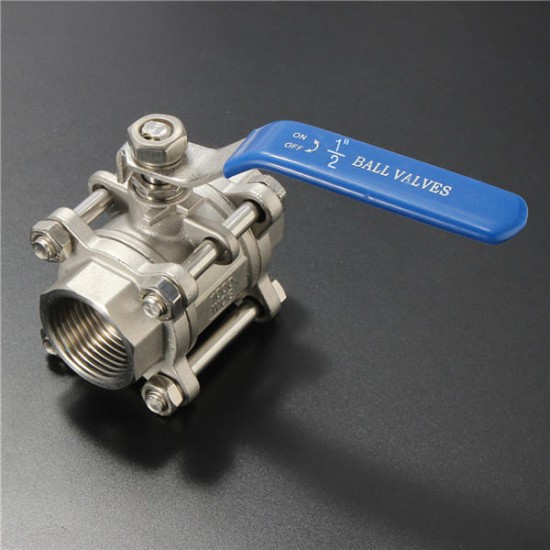 1/2 Inch Threaded 3 Piece Stainless Steel Ball Valve NPT Full port 1000WOG