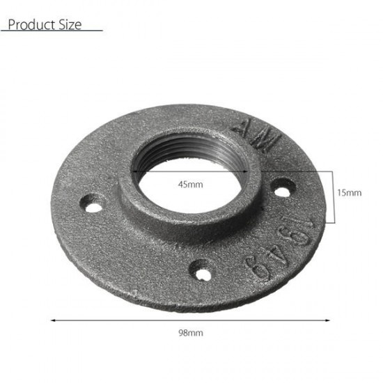 1-1/2 Inch Malleable Iron Floor Flange Steel Iron Pipe Fitting Wall Mount 1-1/2 Inch Malleable Iron Floor Flange Steel Iron Pipe Fitting Wall Mount