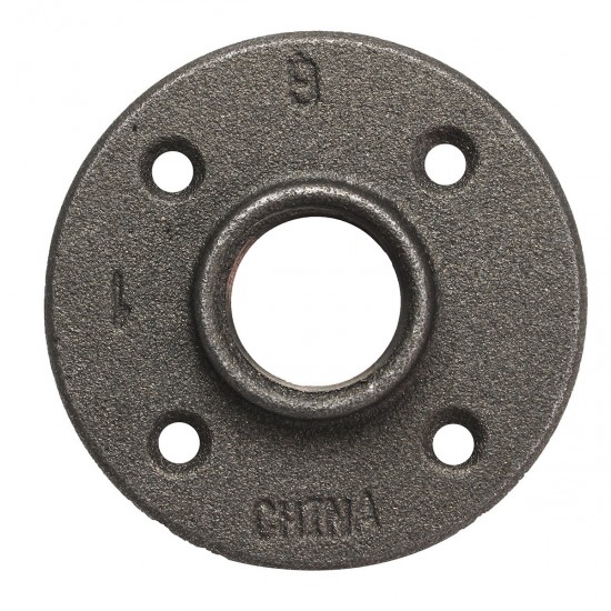 1 Inch Reinforced Black Flange Iron Pipe Floor Fitting Plumbing Threaded Flange 1 Inch Reinforced Black Flange Iron Pipe Floor Fitting Plumbing Threaded Flange