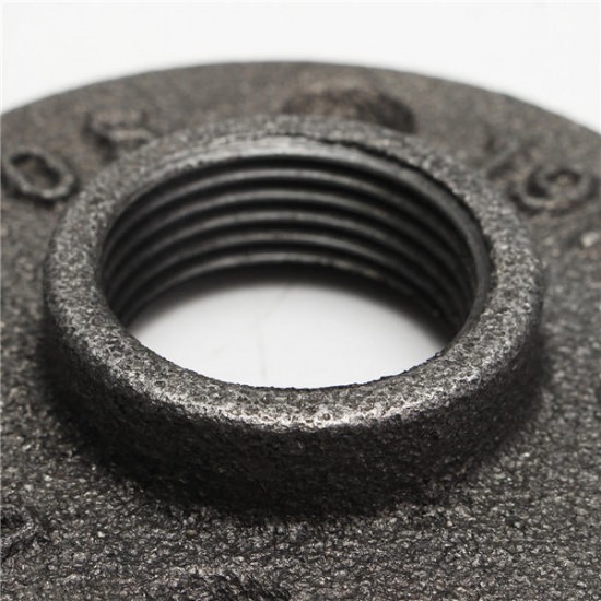 1/2 3/4 or 1 Inch Reinforced Black Flange Iron Pipe Floor Fitting Plumbing Threaded Flange