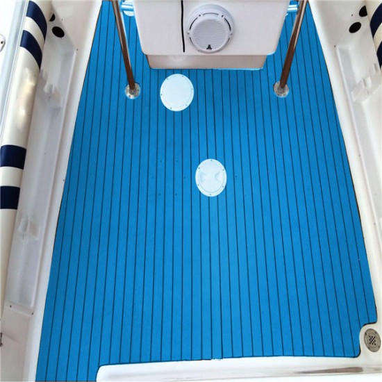 240x90cm EVA Foam 5/6mm Blue With Black Lines Boat Flooring Faux Teak Decking Sheet Pad