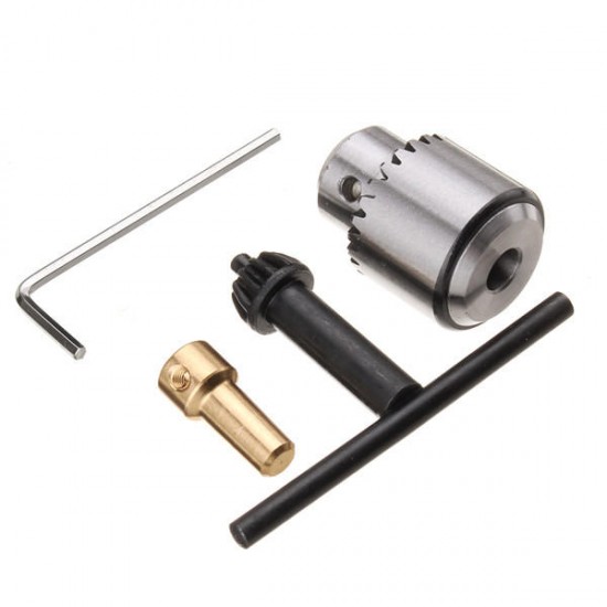 0.3-4mm Micro Motor Drill Chuck Clamp With Key and 1/8 Inch Shaft Connecting Rod