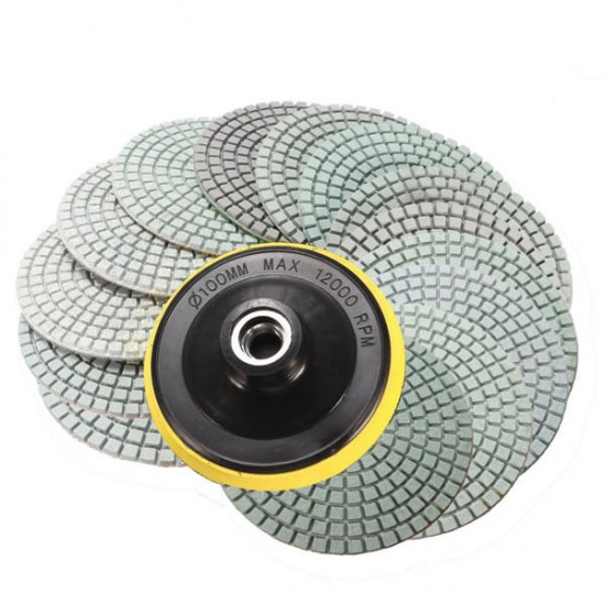 14pcs 4 Inch 30-6000 Grit Diamond Polishing Pads With Backer Pad