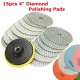 14pcs 4 Inch 30-6000 Grit Diamond Polishing Pads With Backer Pad