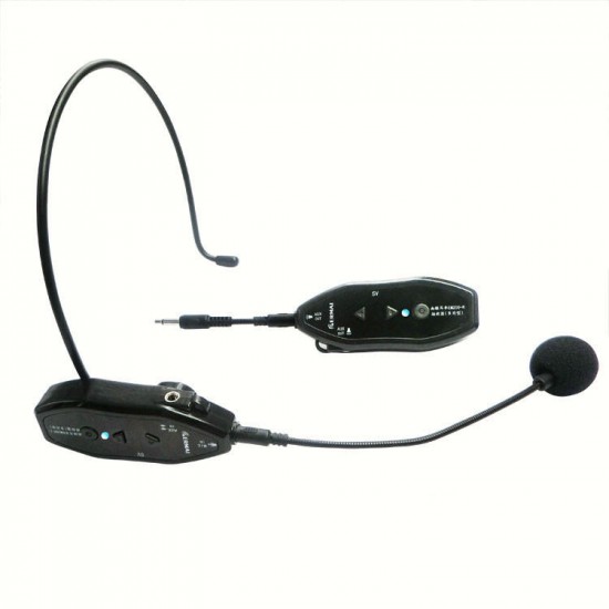 2.4G Wireless Microphone Headset Voice Amplifier FM Transmitter 24 Bit 48 KHz Universal Rechargeable Mic for Teaching Tour Guide
