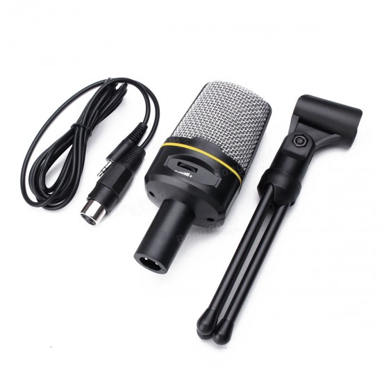 3.5 mm Condenser Microphone Mic For MSN Skype Singing Recording Laptop Notebook PC