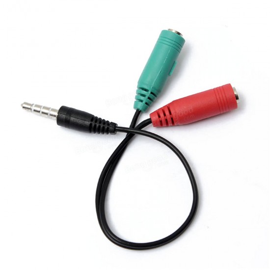 3.5mm Stereo Headphone Microphone Audio Y Splitter Cable AdattatorePlug Jack