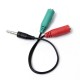 3.5mm Stereo Headphone Microphone Audio Y Splitter Cable AdattatorePlug Jack