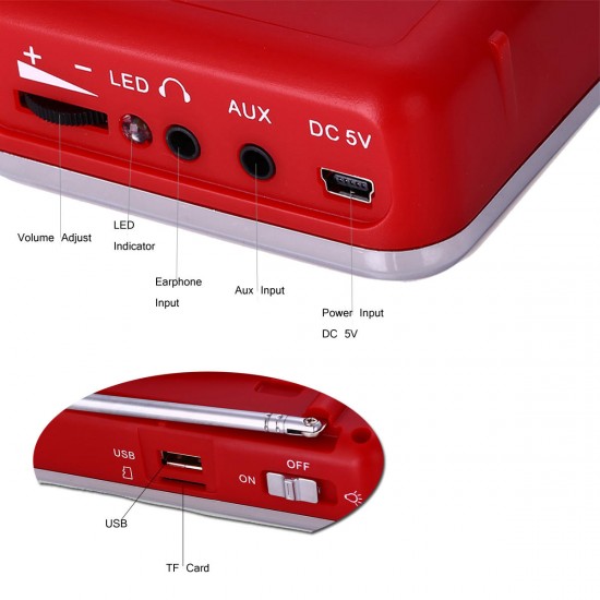 L-938B AM FM AM Mini Radio Digital LCD Speaker MP3 Music Player AUX USB TF with LED Light L-938B AM FM AM Mini Radio Digital LCD Speaker MP3 Music Player AUX USB TF with LED Light