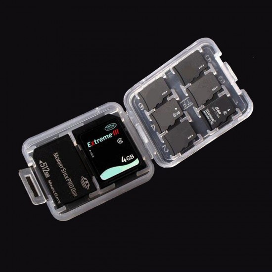 10pcs Memory Card Storage Box Case Organizer for SD Card TF Card Memory Stick