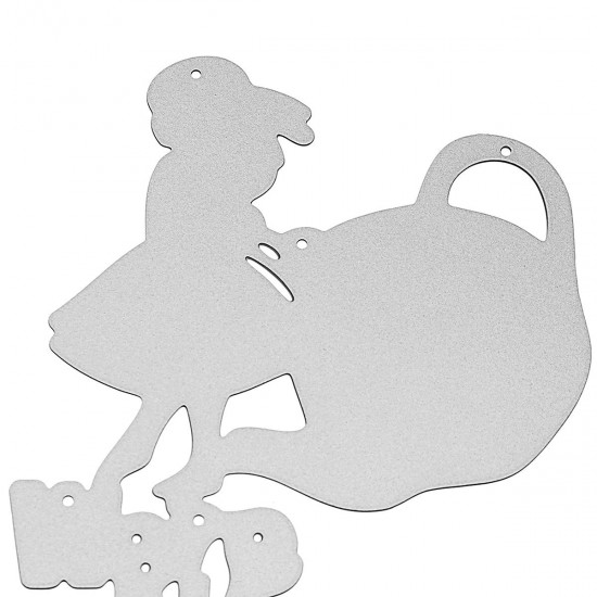 Girl and Teapot Cutting Die Stencil for DIY Scrapbook Album Paper Card Gift