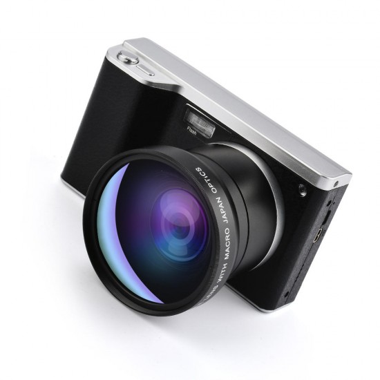 24MP 12X Optical Zoom Anti Shake 4 Inch Touch Screen Digital SLR Camera with Wide Angle Lens