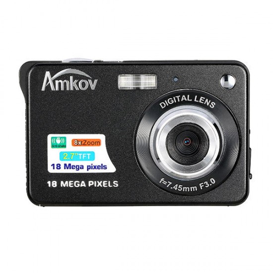 Amkov CDC32 1280 x 720 18MP 2.7 Inch TFT LCD 8X Digital Zoom Anti-shakeDigital Video Camera