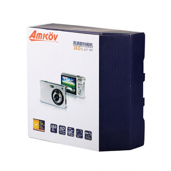 Amkov CDC32 1280 x 720 18MP 2.7 Inch TFT LCD 8X Digital Zoom Anti-shakeDigital Video Camera