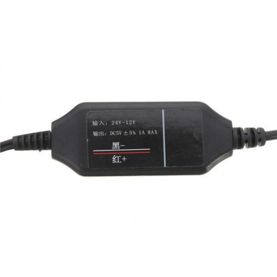 12V to 5V Hard Wire Power Adapter Cable Cord Jack For Car DVR Dash Camera Black 12V to 5V Hard Wire Power Adapter Cable Cord Jack For Car DVR Dash Camera Black