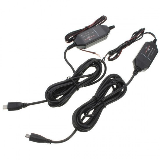 12V to 5V Hard Wire Power Adapter Cable Cord Jack For Car DVR Dash Camera Black 12V to 5V Hard Wire Power Adapter Cable Cord Jack For Car DVR Dash Camera Black