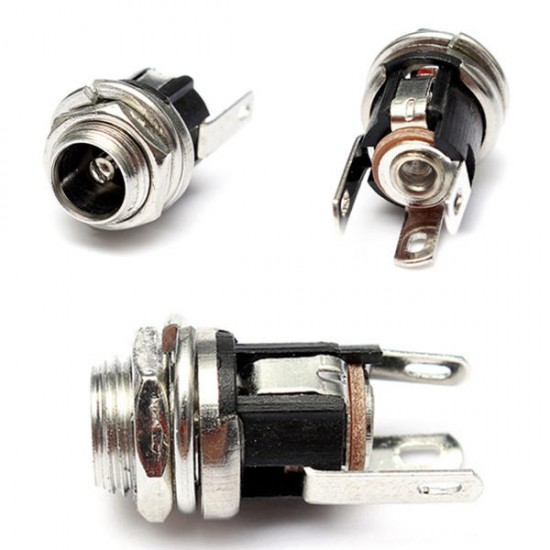 5.5mm X 2.1mm DC Power Supply Metal Jack Socket With Nut And Washer