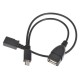 Micro USB Male To USB Female Host OTG Cable+ Micro USB Female Cable Y Splitter